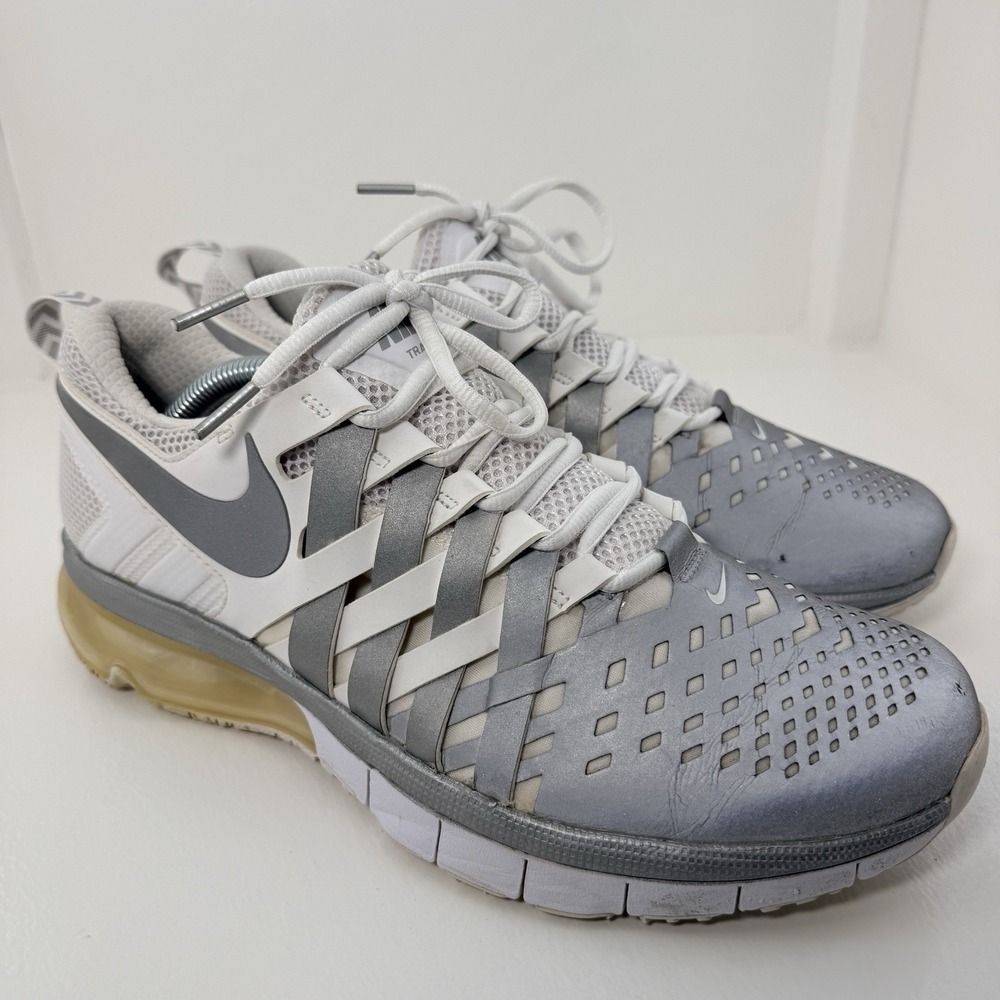 Nike Fingertrap Air Max Men's Size 10.5 644673-100 White Reflective Silver Shoes